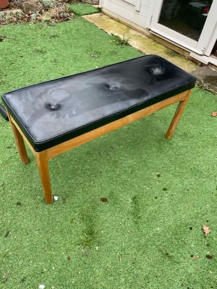 Photo of free Leather topped bench (Old Coulsdon) #1