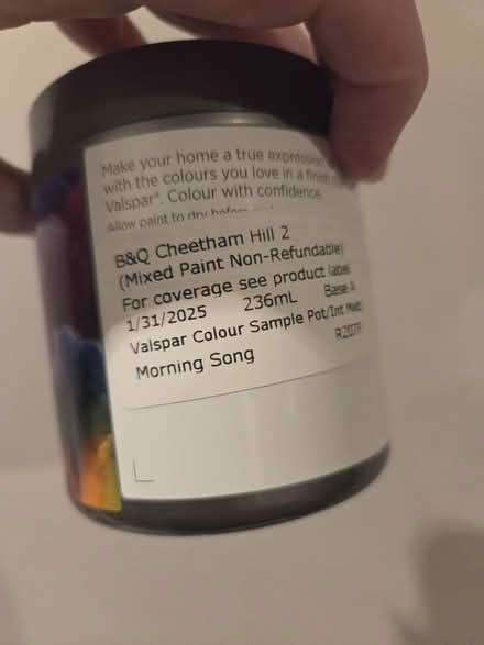 Photo of free Valspar Tester Pots Pale Grey (Prestwich M25) #3