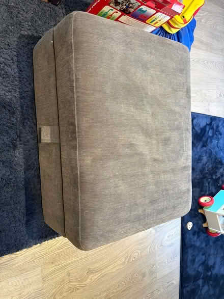 Photo of free Grey Pouf footstool with storage (Leighton Buzaard LU7) #1