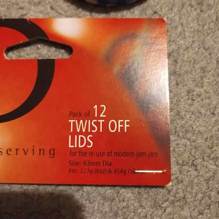 Photo of free New jam jar lids (Tonwell SG12) #2