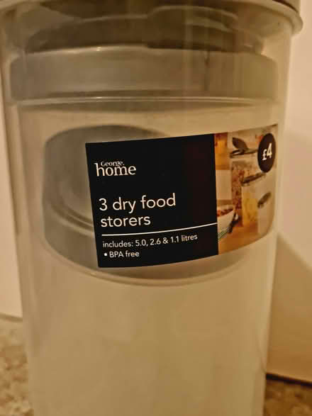 Photo of free 3 dry food storers - unused (Purbrook) #2