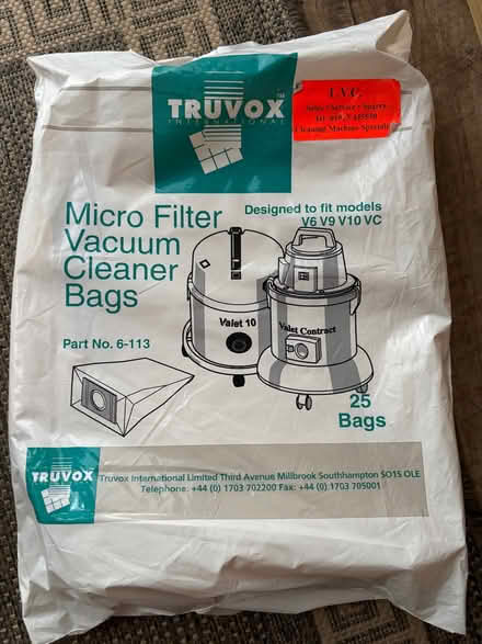 Photo of free Truvox Vac / hoover bags part no 6-113 (Hazlemere HP15) #1