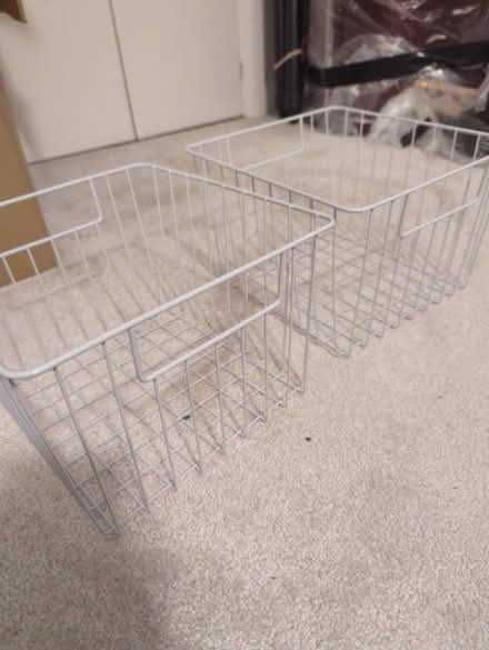 Photo of free Two white wire storage bins (Baldock SG7) #1