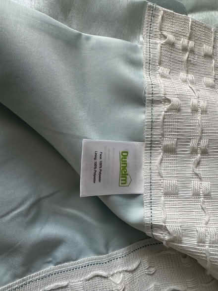 Photo of free Lined light coloured turquoise curtains (North Wingfield S42) #3