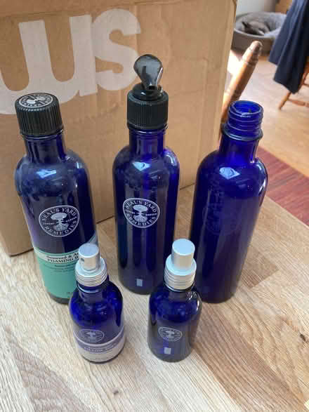 Photo of free Neals Yard Blue Bottles (CT5) #1
