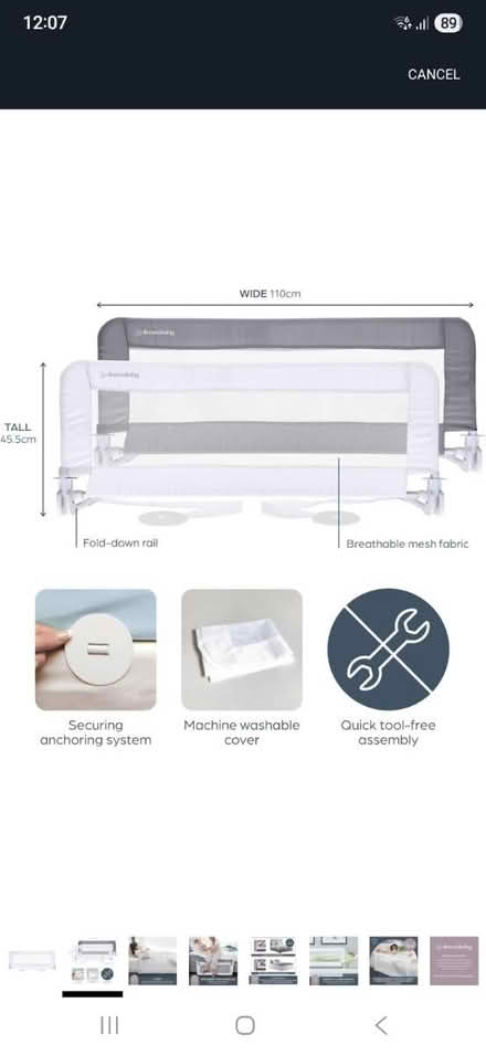 Photo of free Bedside barrier unused (Woodcote Rg8 0sg) #3