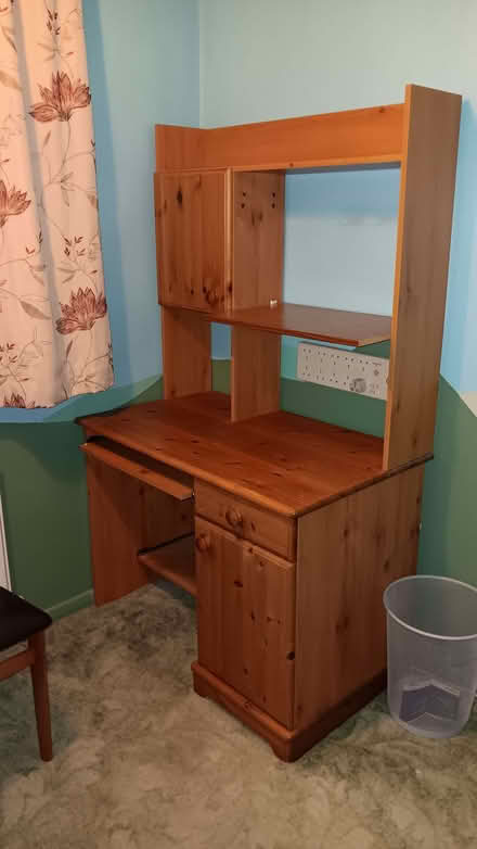 Photo of free Desk and overdesk shelves (Glenfield LE3) #1