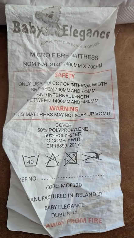 Photo of free Cot mattress (BA1) #2