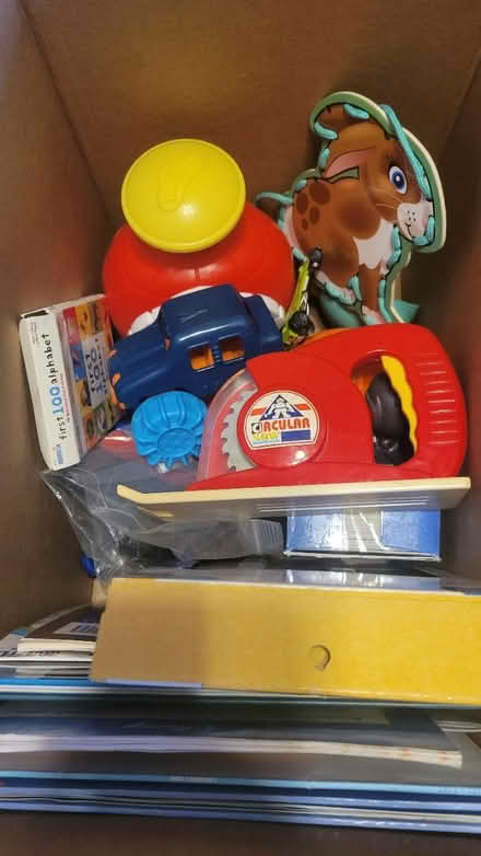 Photo of free Box of assorted toys and books (Rio Grande and Indian School) #1