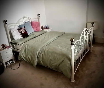 Photo of free Standard double bed frame (princess style) + simba mattress in good condition (Acton W3) #1