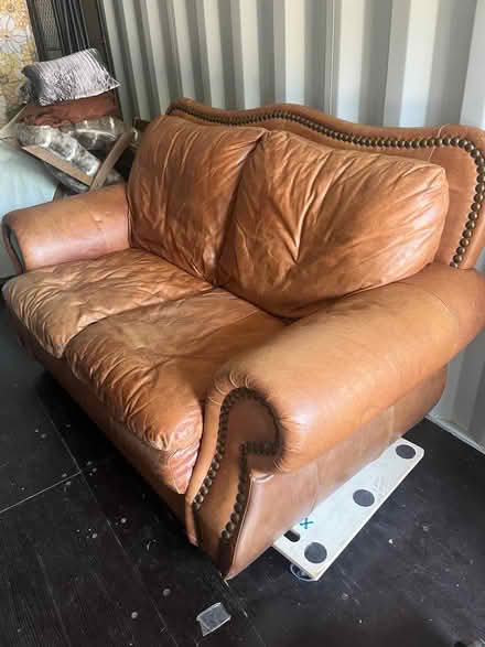 Photo of free Tan leather sofa (Carlisle CA2) #1
