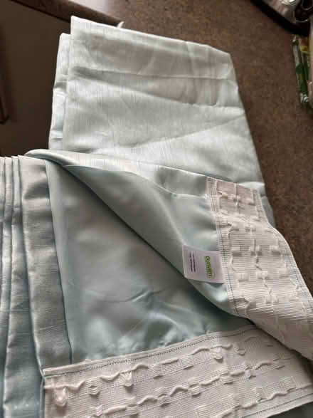 Photo of free Lined light coloured turquoise curtains (North Wingfield S42) #2