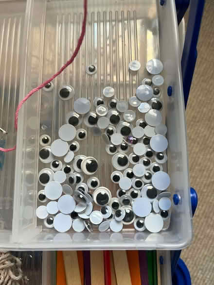 Photo of free 2 crafts boxes: felt, threads, feathers, stick on googlyeyes (Shepherds Bush W14) #4
