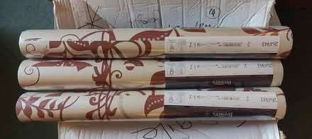 Photo of free 3 rolls of red and cream floral pattern wallpaper. (Eastbourne BN21) #2