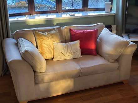 Photo of free Cream two-seater sofa (Butterton ST5) #1
