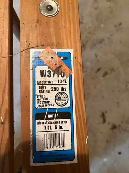 Photo of free 10’ Wooden Ladder (Wexford close to I-79) #3
