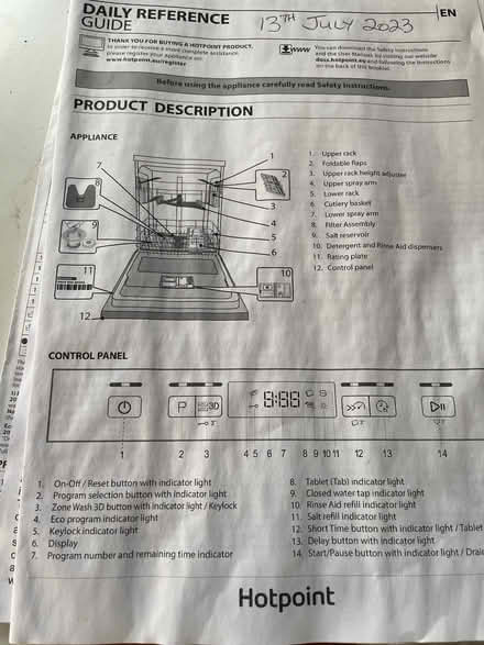 Photo of free Hotpoint Dishwasher (Little Plumstead NR13) #3
