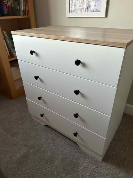 Photo of free White 4 drawer unit - like new (Rg80AL) #1