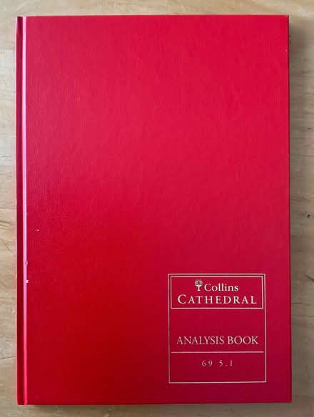 Photo of free Collins Cathedral Analysis Book, red with gold lettering, A4 size (Booker HP12) #1