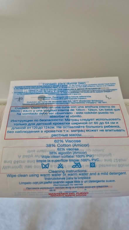 Photo of free Cotbed matress 120x60 (Kingston Bagpuize OX13) #3