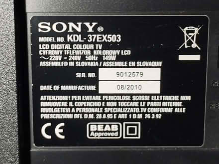 Photo of free Sony Bravia 37 inch flat screen TV KDL-37EX503 (2010 model) (Headington OX3) #4