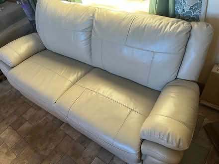 Photo of free Leather Sofa Cream (Cardewlees CA5) #2