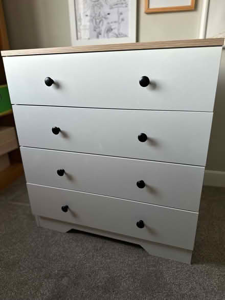 Photo of free White 4 drawer unit - like new (Rg80AL) #3