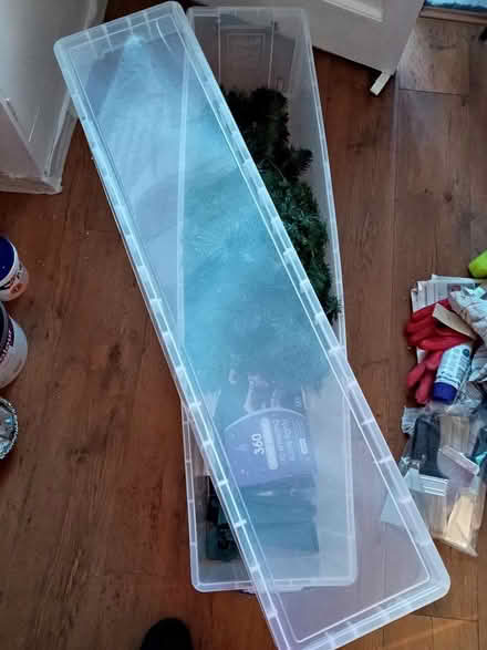 Photo of free Xmas tree and plastic box (WallaseyCH44 1AZ) #1