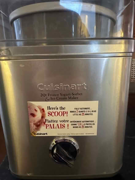 Photo of free Cuisinart Ice Cream Maker (Dundas) #1