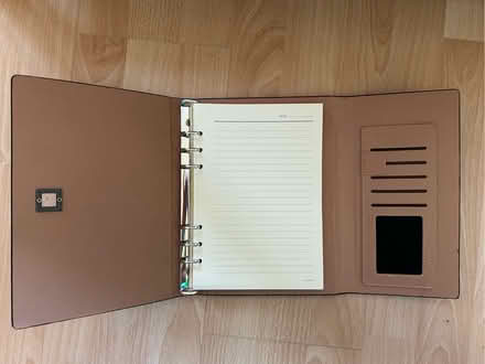 Photo of free Leather bound portfolio, lined A5 paper (Barkham RG41) #1