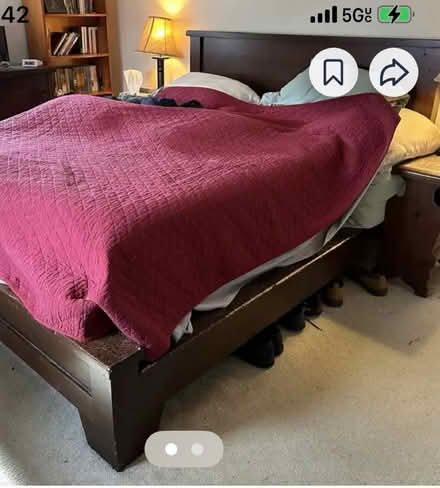 Photo of free Pottery Barn Queen Bed+night stand (Arlington) #1