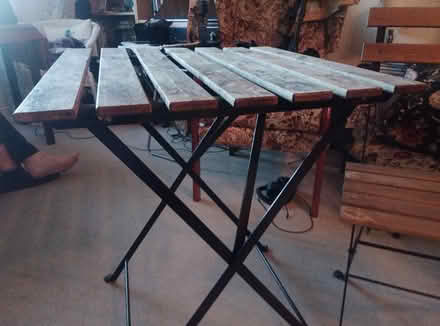 Photo of free Folding garden table and two chairs (Barnham) #1