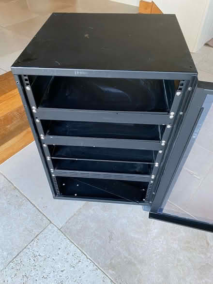 Photo of free Black Steel Shelf Unit on Castors, for Computer Server, Hifi (Gosmore SG4) #2