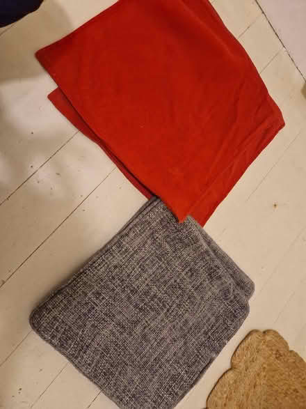 Photo of free Sofa pillow cases in red and grey free pick up from KT6 7 (Tolworth KT6) #1