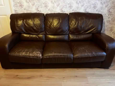 Photo of free Brow leather sofa and armchair (TS14) #1