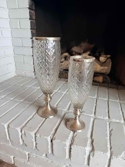 Photo of free Glass Candle Holders w/ chrome base (Tempe, The Lakes) #1