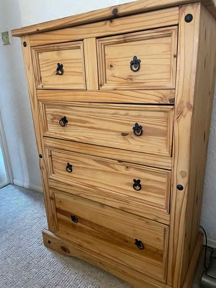 Photo of free Large chunky pine chest of drawers (Tilehurst Reading) #1