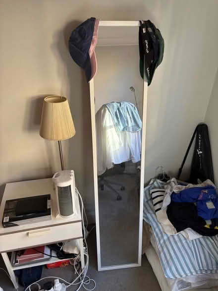 Photo of free Bedroom table + lamp + large mirror (Marylebone W1U) #4