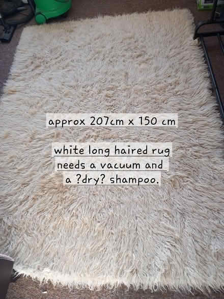 Photo of free White long haired rug 150cm x 207cm (IP1) #1