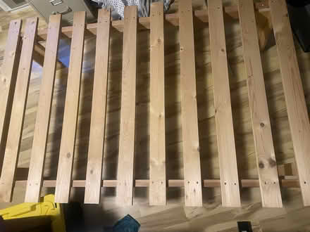 Photo of free Full-size wood bed frame (S. Boulder) #1