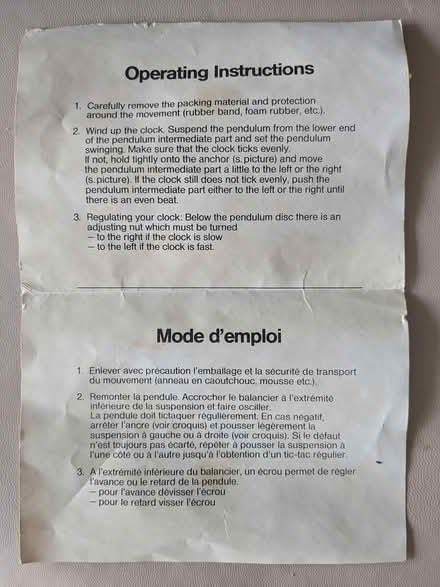 Photo of free Pendulum Clock needs mending (B91 - Central Solihull) #2