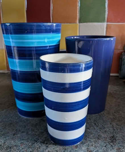 Photo of free 3 blue vases (Stinchcombe GL11) #1