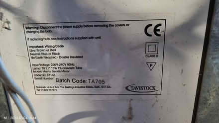 Photo of free Bathroom mirror with backlight (Tilehurst, Reading RG31) #3