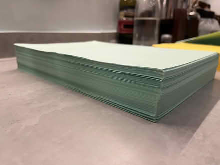 Photo of free Green A4 paper and yellow A4 paper (Malvern Link WR14) #1