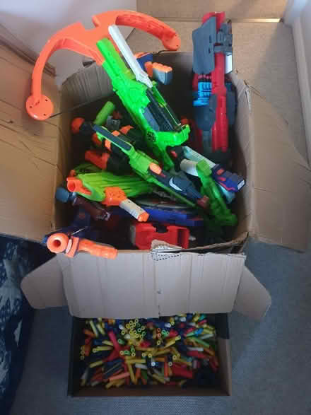 Photo of free Big box of Nerf blasters and Darts (Frimley Green (GU16)) #1