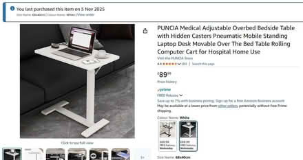 Photo of free Over bed table / convenience or patient bed table (Earls Court SW10) #3