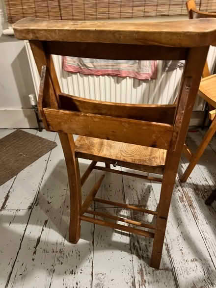 Photo of free Church chair with book rack - needs repair (Sydenham SE23) #1
