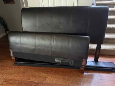 Photo of free Queen Bed frame - Faux leather (Unser / McMahon) #1