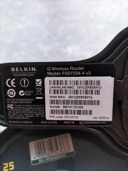 Photo of free Belkin Router (Silverknowes EH4) #2