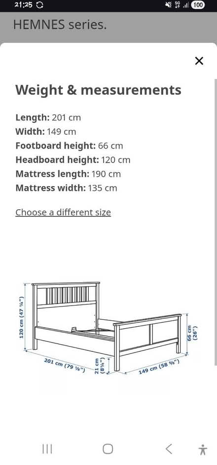 Photo of free Ikea double bed frame 200x140 (NW3 2LU) #2